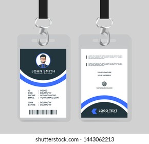 Stylish Corporate Id Card Design Template - Vector Simple and Clean