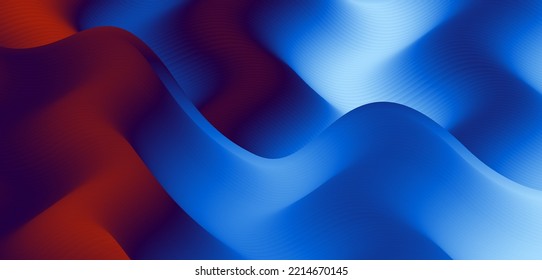 Stylish corrugated motion high-grade blue red mixed fluid gradient abstract background