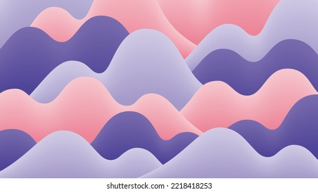 Elegante movimiento ondulado de alto grado 
 fondo rosa púrpura abstracto de gradiente de líquido mixto