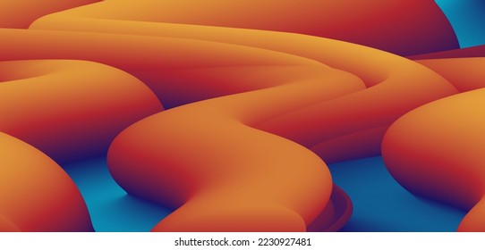 Stylish corrugated motion high-grade red blue mixed fluid gradient abstract background