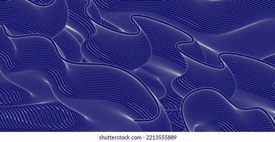 stylish corrugated motion line high-grade blue mixed fluid gradient abstract background