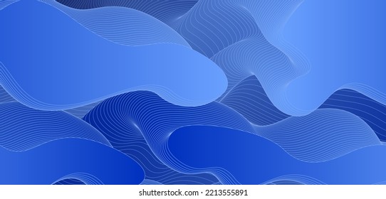 stylische Wellpappenlinie, hochgradig blauer Farbverlauf-Abstrakter-Hintergrund