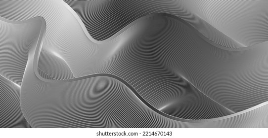 stylish corrugated motion line high-grade black gray white mixed fluid gradient abstract background