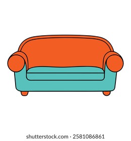 Stylish couch vector illustration. Perfect for home decor, furniture, interior design, living rooms, and modern seating arrangements.