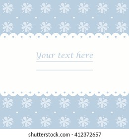 Stylish cover with cute flowers on blue background for your creative designs. Perfect template can be used for wedding invitation, greeting card , baby shower and more designs.