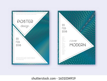 Stylish cover design template set. Red white blue abstract lines on dark background. Fascinating cover design. Dazzling catalog, poster, book template etc.