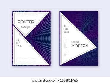 Conjunto de plantillas de diseño de portada elegante. Neon líneas abstractas sobre fondo azul oscuro. Diseño de cubierta de diseño. Catálogo interesante, póster, plantilla de libro, etc.