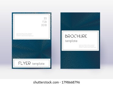 Stylish cover design template set. Red abstract lines on white blue background. Fine cover design. Memorable catalog, poster, book template etc.