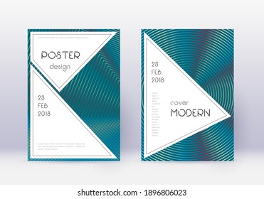 Stylish cover design template set. Red abstract lines on white blue background. Fascinating cover design. Artistic catalog, poster, book template etc.
