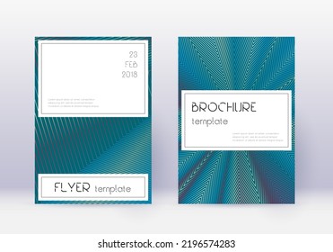 Stylish cover design template set. Red abstract lines on white blue background. Fine cover design. Lovely catalog, poster, book template etc.
