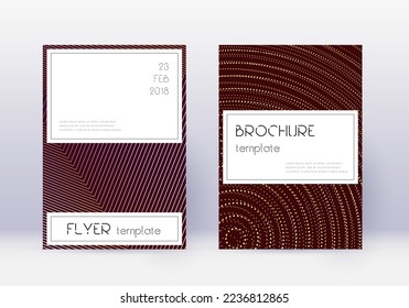 Conjunto de plantillas de diseño de portada elegante. Líneas abstractas de oro sobre fondo marrón. Diseño de portada favorable. Catálogo dramático, afiche, plantilla de libro, etc.