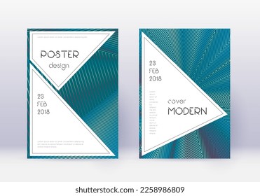 Stylish cover design template set. Red abstract lines on white blue background. Fascinating cover design. Beautiful catalog, poster, book template etc.