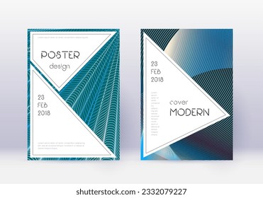 Stylish cover design template set. Red abstract lines on white blue background. Fascinating cover design. Breathtaking catalog, poster, book template etc.