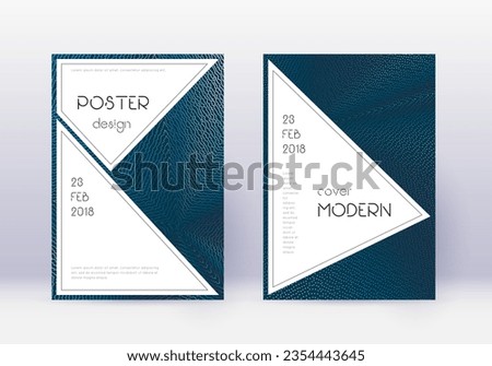 Stylish cover design template set. Red abstract lines on white blue background. Fascinating cover design. Brilliant catalog, poster, book template etc.
