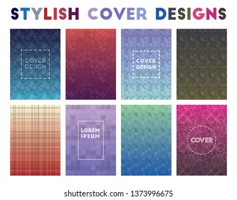 Stylish Cover Designs. Alive geometric patterns, dramatic vector illustration.
