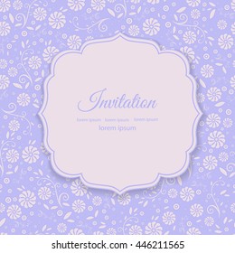 Stylish cover with flowers on blue background