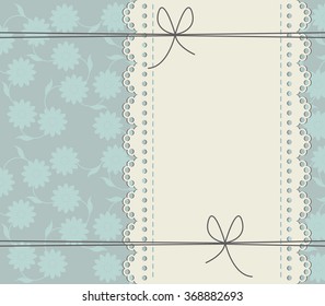 Stylish cover with lace frame and stylish flowers. Perfect template can be used for wedding invitation, greeting card , baby shower and more designs.