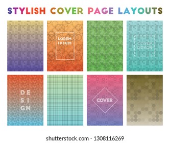 Stylish Cover Page Layouts. Adorable geometric patterns, extraordinary vector illustration.