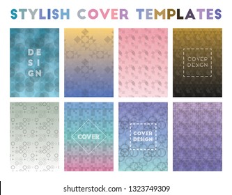 Stylish cover templates featuring geometric patterns and brilliant vector illustrations.
