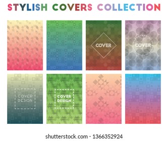 Stylish Covers Collection. Alluring geometric patterns, posh vector illustration.