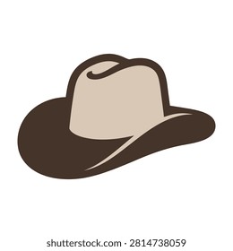 A stylish cowboy hat icon featuring a neutral brown tone and traditional western shape. Perfect for country music branding, rodeo event signage, or ranch lifestyle.