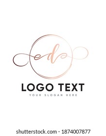 A stylish and creative calligraphy letter type D  logo template, vector logo for business and company identity 