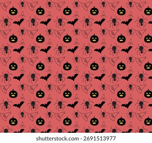 Stylish and Creative Halloween background featuring ghosts, skulls, and spider webs for posters and invitations