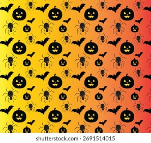 Stylish and Creative Halloween background featuring ghosts, skulls, and spider webs for posters and invitations