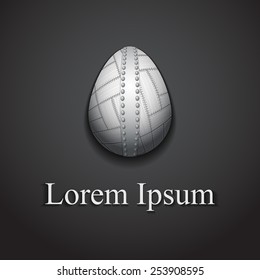Stylish creative metal easter egg logo sample text.
