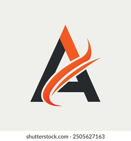 Stylish creative and simple logo design using letter "A"