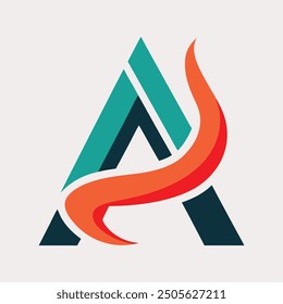 Stylish creative and simple logo design using letter "A"