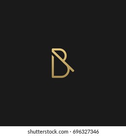 Stylish creative unique modern unusual artistic black and gold color B initial based letter icon logo.