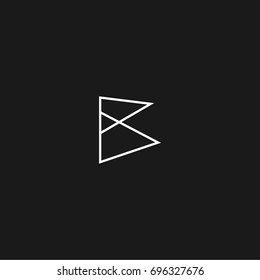Stylish creative unique modern unusual geometric artistic black and gold color B initial based letter icon logo.