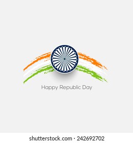 Diseño creativo vectorial tricolor de pincel tricolor fondo para el día de la república de la India.