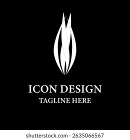 Stylish cross leaf company shape logo design
