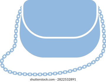 A stylish crossbody handbag featuring a metallic chain strap, presented as a clean and professional fashion accessory illustration for retail, marketing, or design projects.