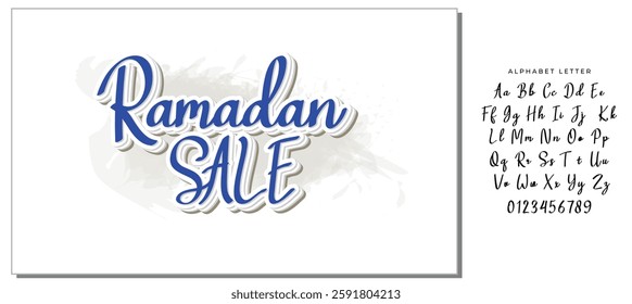 Stylish Cursive Text Typography Saying Ramadan Sale