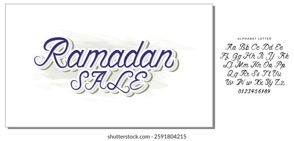 Stylish Cursive Text Typography Saying Ramadan Sale