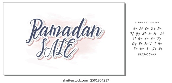 Stylish Cursive Text Typography Saying Ramadan Sale