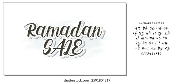 Stylish Cursive Text Typography Saying Ramadan Sale