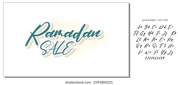 Stylish Cursive Text Typography Saying Ramadan Sale