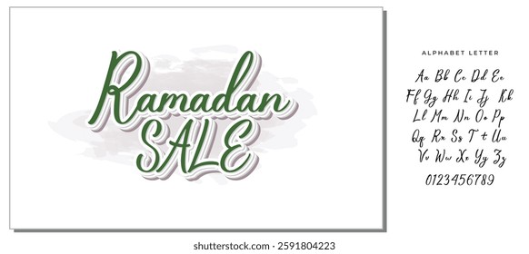 Stylish Cursive Text Typography Saying Ramadan Sale