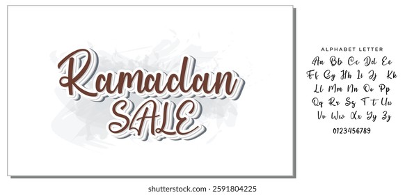 Stylish Cursive Text Typography Saying Ramadan Sale