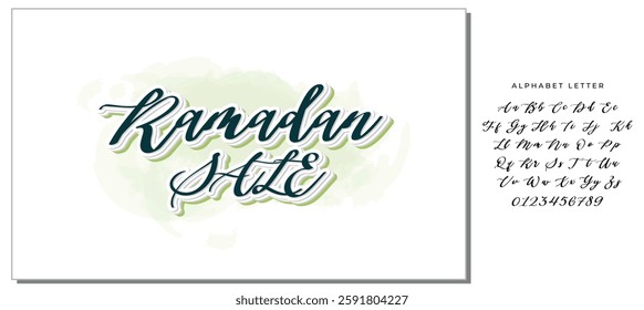 Stylish Cursive Text Typography Saying Ramadan Sale