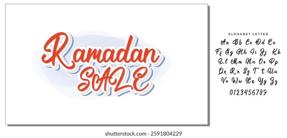 Stylish Cursive Text Typography Saying Ramadan Sale