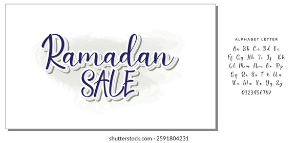 Stylish Cursive Text Typography Saying Ramadan Sale