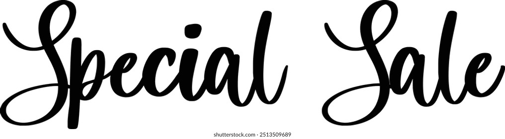 Stylish Cursive Typography Text Concept Quote Special Sale