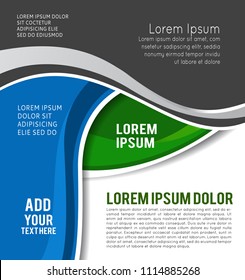 Stylish curved shape presentation of business poster, magazine cover, design layout template