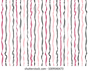Stylish curved stripes vertical lines vector shirt pattern. Thin intersecting and parallel curve lines, wavy ribbons clothing textile pattern.  Wavy stripes ripple silk fabric texture backdrop.