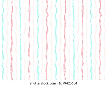 Stylish curved stripes vertical lines vector shirt pattern. Thin intersecting and parallel bent lines, curve wavy ribbons clothing textile.  Wavy stripes ripple silk fabric texture seamless.